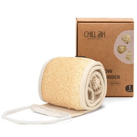 Chill Ah Premium Back Scrubber, Exfoliating Natural Loofah Multi-Function Back Scrubber for Shower