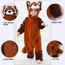 TONWHAR Disfraz de animal para bebés de 0 a 5 años, mameluco con capucha(4-5 Años/altura:110-115cm)