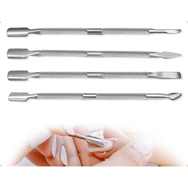 AOYEGIC 4 Stück Nagelhautschieber Set,Edelstahl Nagelschieber,doppelseitige Cuticle Pusher,Hautschieber,Nagellackschaber,Unternagelreiniger,Nagelhautstäbchen,für Fingernägel und Zehennägel
