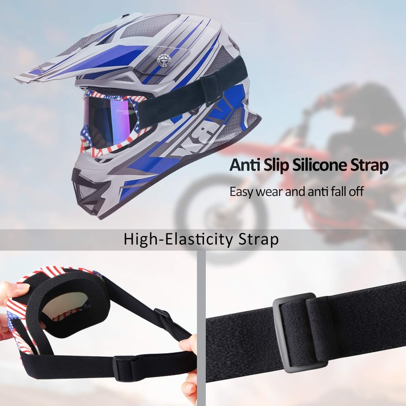 4-FQ Motorcycle Goggles Dirt Bike ATV Motocross Riding Racing Glasses