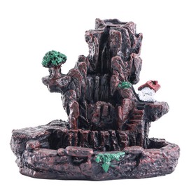 Zen Waterfall Backflow Incense Burner, Handcrafted Mini Burner, Ceramic Resin Aromatherapy Decor for Home, Meditation & Gardening