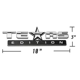 3PC 3D TEXAS EDITION EMBLEM Silver+Black for CHEVY SILVERADO SIERRA UNIVERSAL DECAL