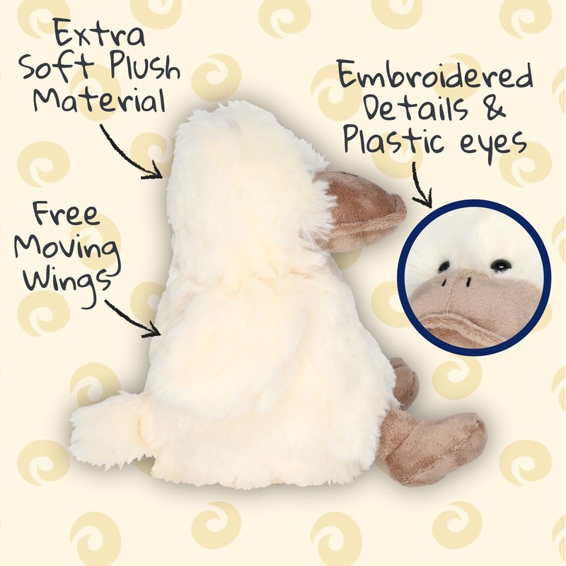 WISHPETS 10" Sitting Creamy Duck Stuffed Animal Plush Toy