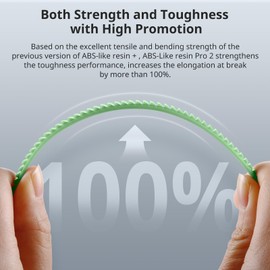 ANYCUBIC 3D Printer Resin, ABS-Like Resin Pro 2 with Enhanced Strength and Toughness, Performance far Superior to ABS-Like Resin, Low Odor, Wide Compatible for All Resin 3D Printer (Clear Green, 1kg)