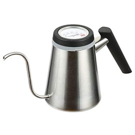 Pearl Metal Corporation Drip Pot, Silver, 20.3 fl oz (600 ml), with Thermometer, Stainless Steel, Lock-on, HB-4729