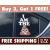 Avery I Am The Poop, Smiling Poop Emoji Sticker -