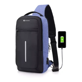Bluelander Mochila Cruzada Pechera Bandolera Antirrobo Usb Moda Casual