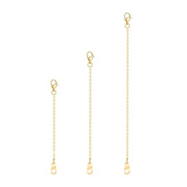3 Pcs Necklace Extender Gold, Reusable Chain Extender for Necklace with Lobster Claw Clasp, Sturdy Gold Necklace’s Extend for DIY Jewellery Making Necklace‘s Chain, Extend Bracelet and Anklet