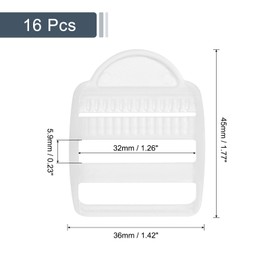 uxcell 16Pcs Plastic Ladder Slider, 1" (25mm) Transparent Adjustable Lock Buckles Tension Lock Tri-Glides for Belt Backpack Straps Part Replacement