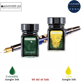 Monteverde Crocodile (Green) Lion (Yellow) G309CR G309LI 30ml Each Ink Bottle