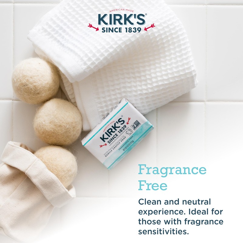 Castile Bar Soap by Kirk’s | Clean Soap for Men,