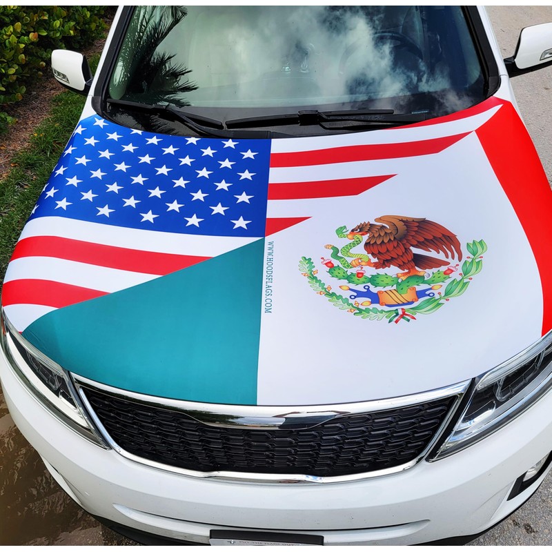 American and Mexico Car Hood Cover 63"x47" (120x160cm) - Universal