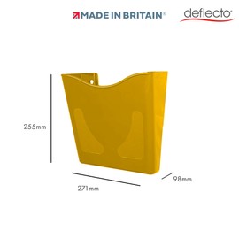Deflecto 6 Pack Yellow Portrait A4 Wall Mounted Document Holder - A4 Sign Holder - A4 Leaflet Holder Wall Mounted Letter Rack - Leaflet Display Stands - A4 Poster Holder - A4 Menu Holders