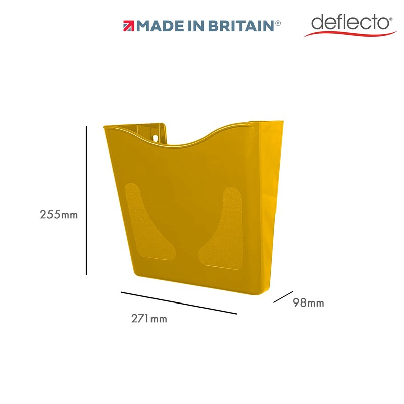 Deflecto 6 Pack Yellow Portrait A4 Wall Mounted Document Holder