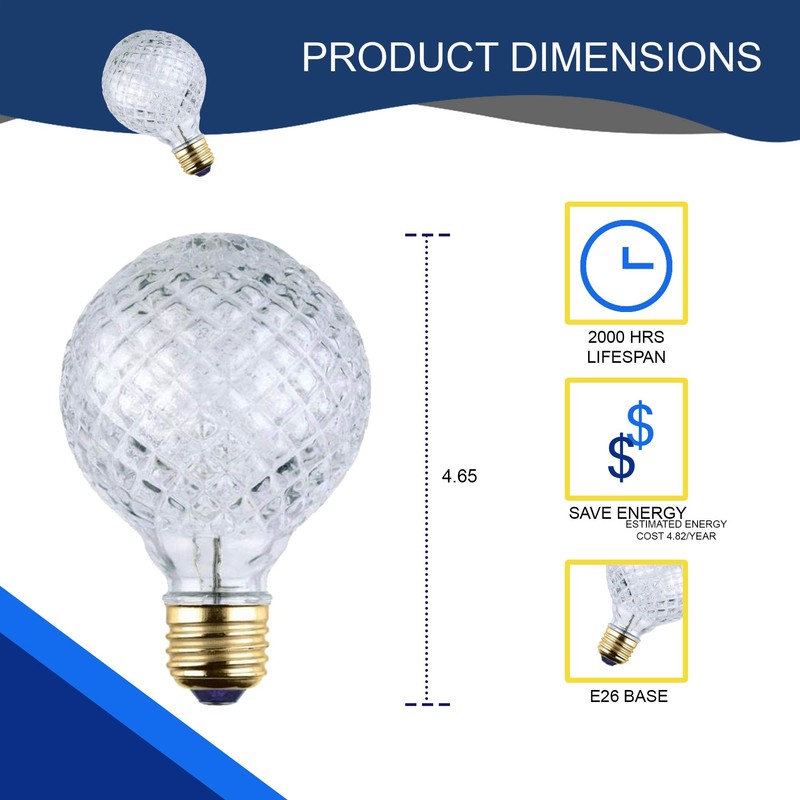 LABORATE LIGHTING, Halogen Light Bulbs, Decorative Light Bulbs, Cut Glass,
