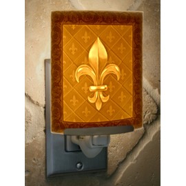 The Porcelain Garden Fleur-de-lis Nightlight; Porcelain Lithophane, decorative wall plug in for nursery, bedroom, kitchen, bath, hallway; floral accent light