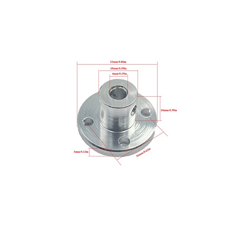 4Pcs 4mm Aluminum Alloy Rigid Flange Coupling Motor Guide Shaft