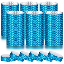 Epakh 600 Pcs Paper Wristbands for Events Neon Wrist Bands Waterproof Paper Bracelets Concert Wristbands Neon Colored Adhesive Wristbands for Events (Dazzling Blue)
