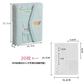 seimeinoki Trading Card Case, A5, Collect Book, Card File, 6 Holes, Binder Type, 3 Inch Photos, 160 Pieces Album, Large Capacity, Pashing Goods, Convenient to Carry, Fluffy Fabric, Storage File,