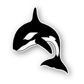 Orca Killer Whale - 3" Vinyl Sticker - for Car Laptop I-Pad Phone Helmet Hard Hat - Waterproof Decal