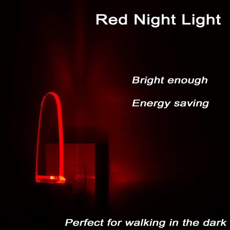GREENIC Red Plug in LED Night Light 2 Pack Dusk
