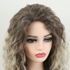 Ynuvigrate Long Curly Wavy Ash Blonde Wig for Women Daily