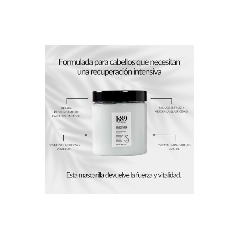 K89 HAIR EXPERT- Mascarilla Nutritiva para Rizos 500ml. Apta para