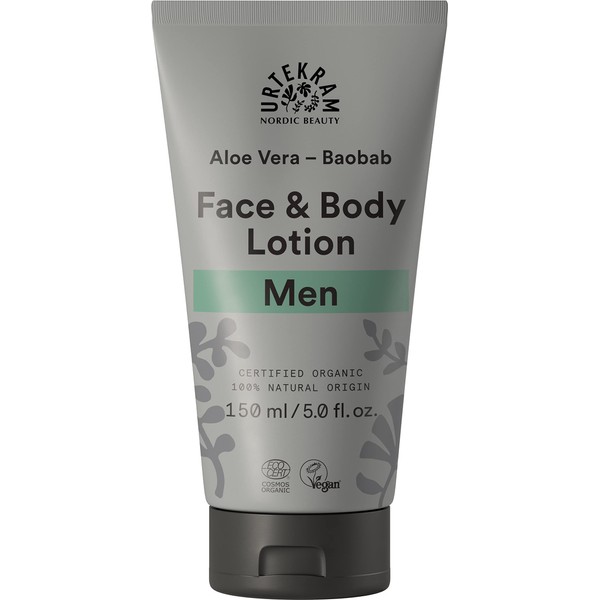 Urtekram Aloe Vera and Baobab Face and Body Lotion for Men Organic, Nutritious and Nourishing, 150 ml
