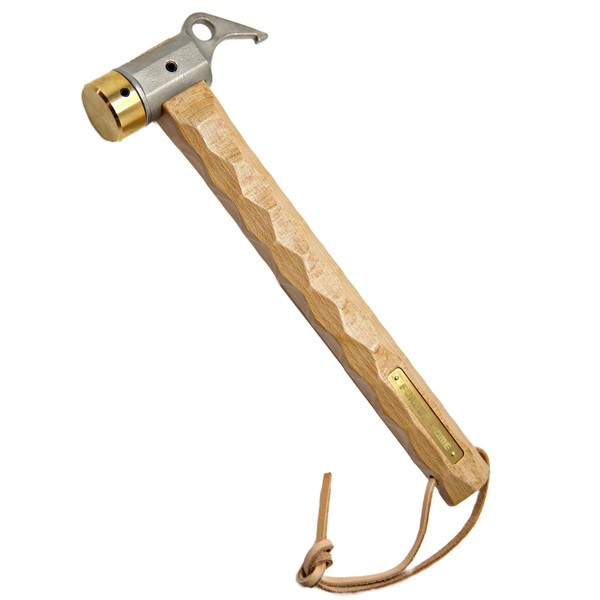 FOREST HOME Peg Hammer, Tent Hammer, Brass Head, Handle Grip Processing, Straight Model, 11.8 inches (30 cm)