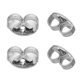 PATIKIL 4 Pcs Pure Titanium Earring Backs, Locking Earring Backs Replacements Hypoallergenic Metal Earring Stopper Secure Locking Charm for Studs, Heavy Droopy Earrings, Silver (6.5 x 6mm)