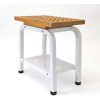 Anthology Spa Maya Shower Bench Teak & Aluminum Bath Stool