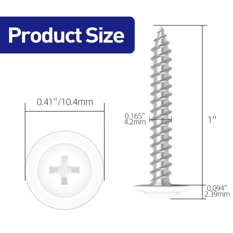 #8 x 1 Truss Head Fast Self Tapping Screws, Alloy
