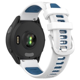 Nacorulu Compatible With Garmin Vivoactive 4S Bands,18mm Double Color Soft Silicone Replacement Band for Garmin Vivomove 3S / Venu 3S 2S / Forerunner 265S 255S (White Blue)