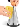 Cone Parmesan Cheese Grater - Stainless Steel Triple Function Wood