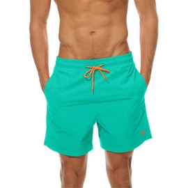 donhobo Swimming Shorts for Men, Quick-Drying Swimming Trunks, Boys' Beach Shorts, Board Shorts, Beach Shorts, Leisure Sports Shorts, See Green