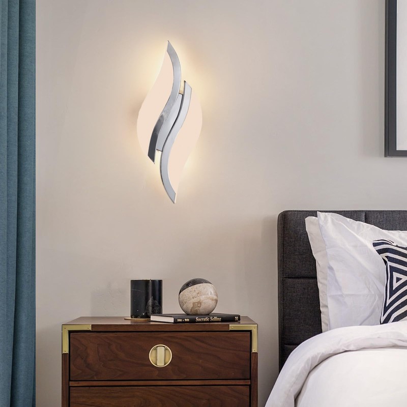 CANEOE Modern LED Wall Sconce 6000K Chrome Indoor Wall Light