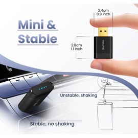 Abune Wireless CarPlay Adapter (2025 Upgrade), Converts Wired to Wireless CarPlay, Zero Latency and Drop-Free, Compatible with iPhone 6+, iOS 10+ and 2016+ Cars with CarPlay, USB-A & Type C Black