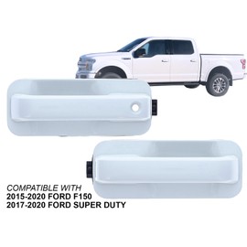 APA Replacement White Exterior Door Handle for 2015-2020 F150 2017-2020 Super Duty Front Pair Driver and Passenger Side