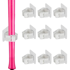 QhgPnt 10 Piece Broom Holder Wall Mounted, Broom Holders, Mop Holder Wall Mounted, for Kitchen Bathroom Closet Garden Garage, for Kitchen Bathroom Garden(White)