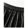 MakeMeChic Women's PU Leather Short Bubble Skirt Elastic Waist Ruffle