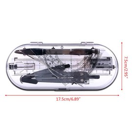Compass Set, Compass for Geometry Math Geometry Kit 8 Pieces - Student Supplies Drawing Compass, Protractor, Rulers, Pencil Lead Refills, Pencil, Eraser for Students and Engineering Drawing