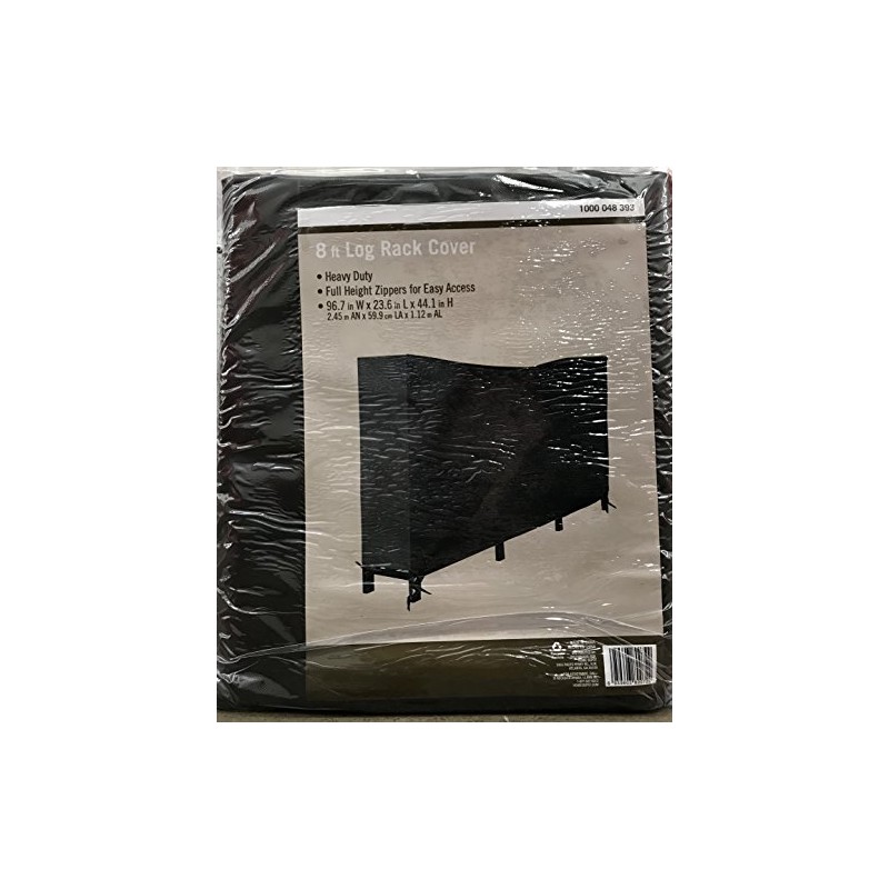 8 Foot Black Log Rack Cover, 96.7” Wide X 23.6”