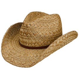 Lipodo Tencova Western Straw Hat - Natural Colour Hat - Cowboy & Rodeo Style - Summer Hat for Men and Women - Spring/Summer, natural