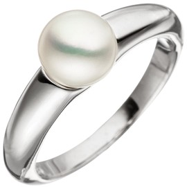Jobo Women's Ring 925 Sterling Silver 1 Freshwater Pearl Ring Silver Ring, Silver, Pearl