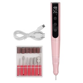 Electric Nail Grinder Nail Polisher 35000rpm Portable Rechargeable Manicures Pedicures Nail Polish Pen Pink