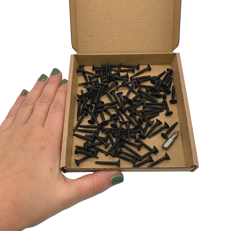(Pack of 100) Drywall Black Phosphate Carbon Steel 3.5 x