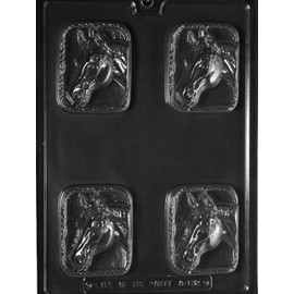 Grandmama's Goodies A132 Horse Head Bar Chocolate Candy Soap Mold with Exclusive Molding Instructions