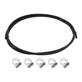 HOPESPANNER 3/16" Fuel Line Kit 10ft Vacuum Hose Automotive Fuel Hose with 5 Clamps 1 Set