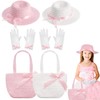 Zhanmai 6 Pcs Girls Tea Party Hats Accessories Set Kids