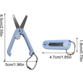 Pink Folding Scissors Safe Portable Travel Scissors Foldable Telescopic Cutter Pocket Mini Scissor with Keychain for Cutting, Scrapbooking, Crafting, Sewing